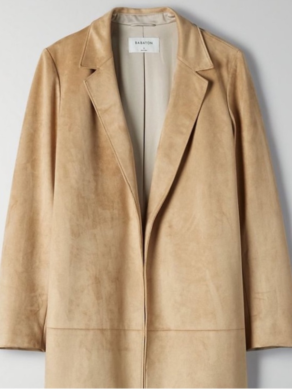 Aritzia Babaton open-front vegan suede coat